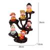 6x God of Good Fortune Figurines Decorative with Stand Miniature Figures for Spring Festival New Year Living Room Shelf Gift