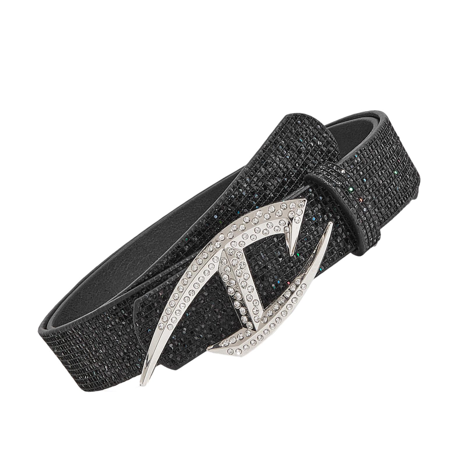 

Элегантный женский пояс с широкой лентой, украшенный стразами, для вечерних вечеринок и повседневных выходов, с уникальным дизайном пряжки 2