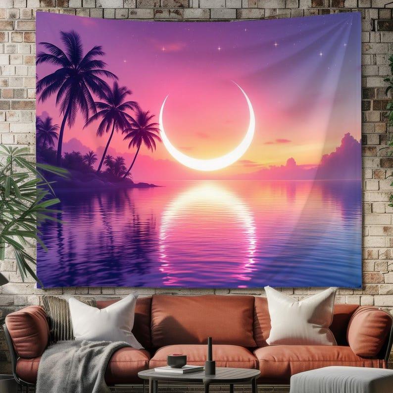 Tropical Moon tapestry 75x100 чёрный