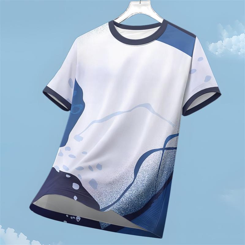 Simple Quick Dry Sports T Shirts ForSummer Fashion Outdoor Running Tennis Badminton 3D Printed T-shirt Casual Oversized Tee