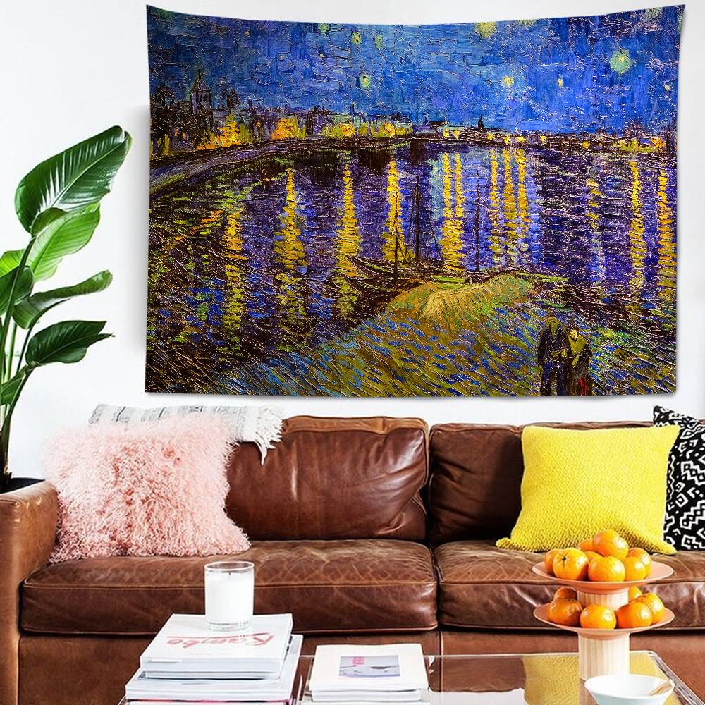 Van Gogh Paintings Printed Large Wall Tapestry Art Science Fiction Room Home Decor Decor Blanket