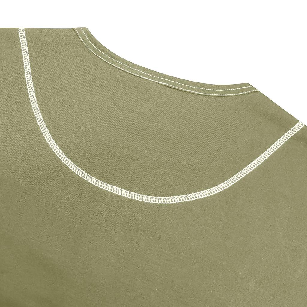 Men’s Long Sleeves Pullovers Henley Shirts Color Blocked T-shirts Autumn Winter Casual Wear Warm Clothes Street Holiday Outdoor Tops