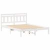 Bed Frame White 120 x 190 cm Solid Pine Wood