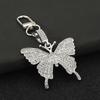 Keychain Pendant Sparkling Rhinestones Butterfly Shape Zinc Alloy Keychain Pendant with Lobster Clasp Backpack Accessory