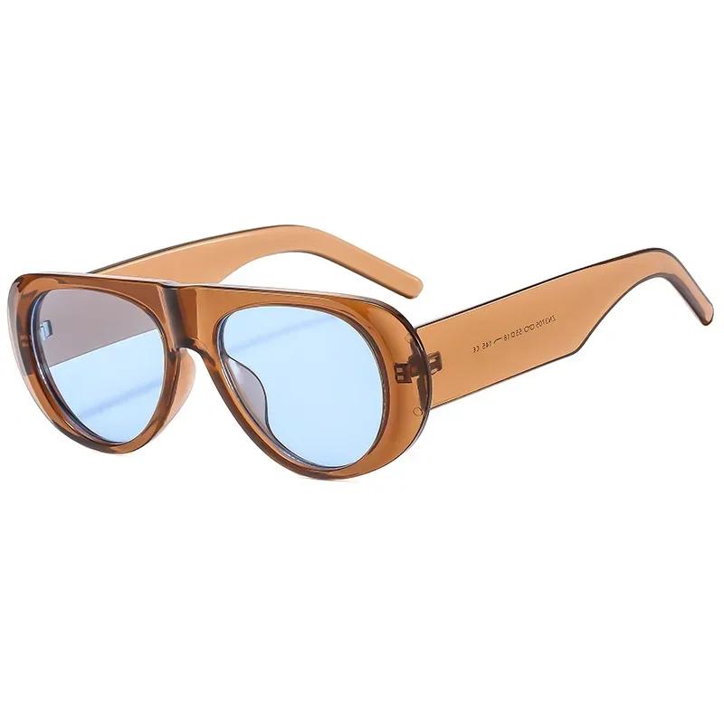 

New Oval Sunglasses Women Men Luxurious Brand Designer Casual Sun Glasses Female Male Plastic Big Frame Outdoor Eyewear