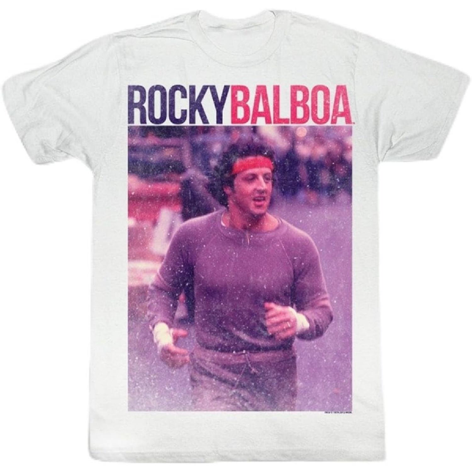 Rocky Shirt Rocky Balboa Adult White Tee T-Shirt (2XL) XXXXXL белый