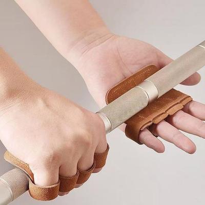 Fitness Gloves Four Finger Palm Protector Leather Anti Slip Grip For Pull Ups Weight Lifting Gym Training Men Women Workout Tool