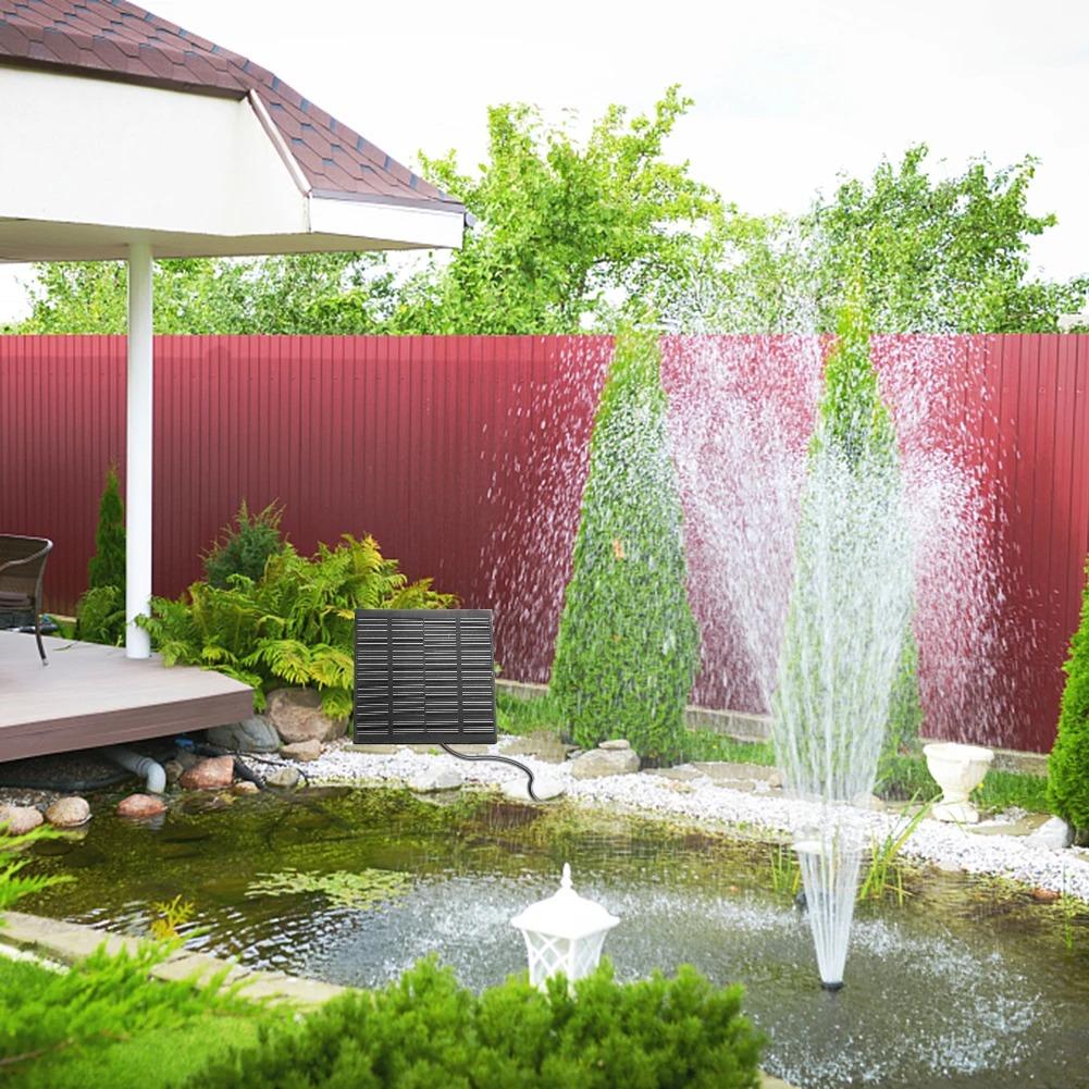 Solarny Falownik do Akwarium Łatwa Instalacja z 6 Dyszami Pompa Wodna Fontanna do Stawu Rekwizyty Dekoracyjne Przenośny do Ogrodu Zewnętrznego