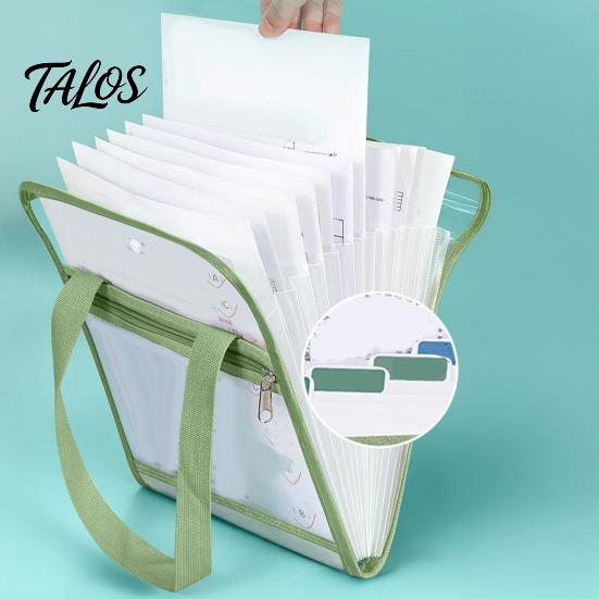 Durchsichtige Mappe für Schul-Dokumententasche mit 13 Fächern, Großer Kapazität, Doppellagig, Tragbarer Organizer, Transparente PVC-Schreibwarenaufbewahrung