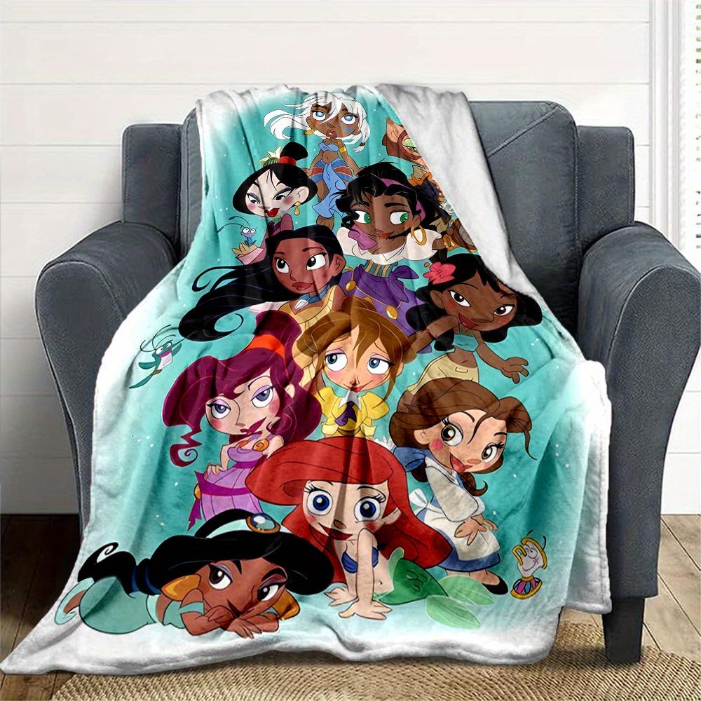 1pc, Disney Cute Princesses Cartoon Blanket Seasonal Home Decor Gift for Fans, Soft Throw Blanket for Couch, Living Room, Travel, Camping