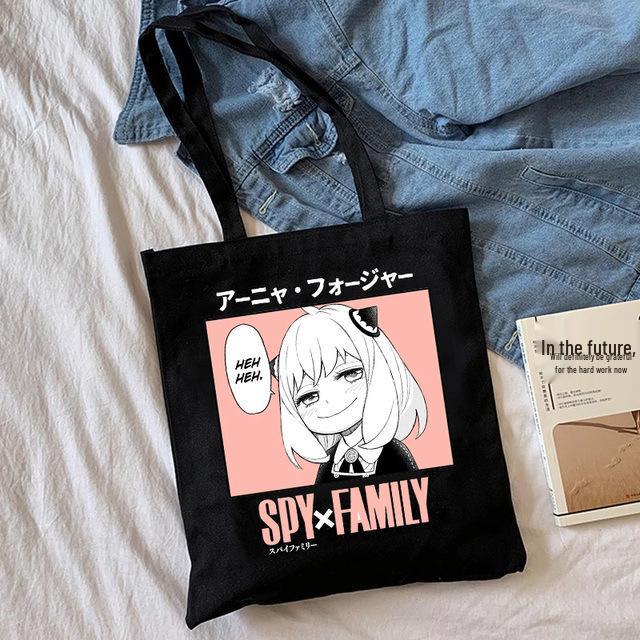 Spy x Family Anime Canvas Tote Bag - Harajuku Shoulder Bag for Students and Shopping