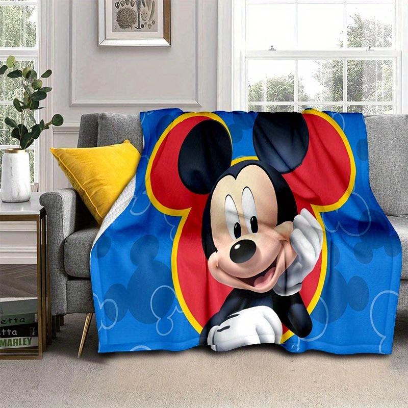 1pc Mickey Printing Flannel Blanket for All Season, Unisex Cartoon Blanket, Home Blankets, Lunch Rest Blanket