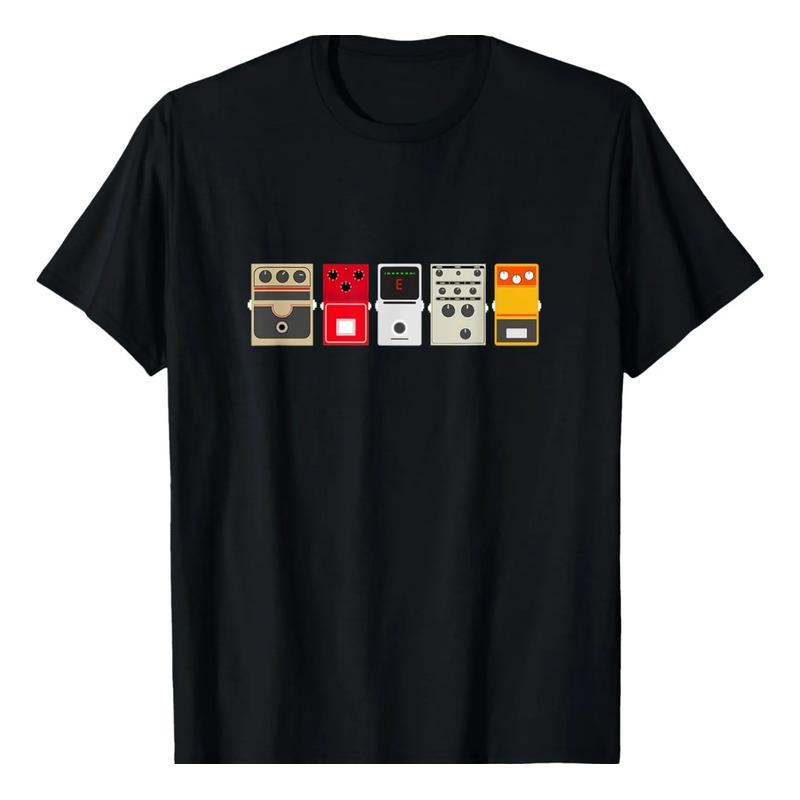 Camiseta Guitar Effects Pedal Stomp Box Rock S разноцветный