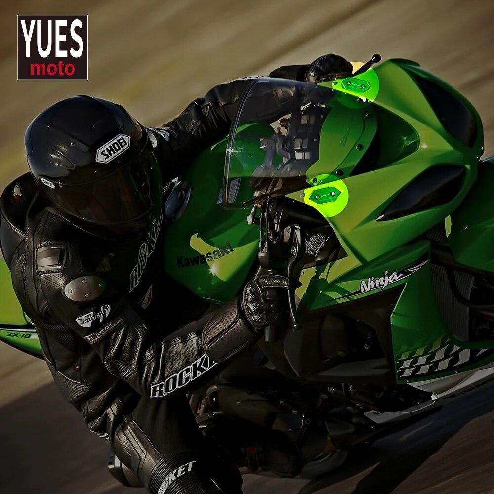 Akcesoria motocyklowe Pokrywa otworu lusterka CNC Aluminium Dla Kawasaki ZX10R ZX 10R 2008 2009 2010