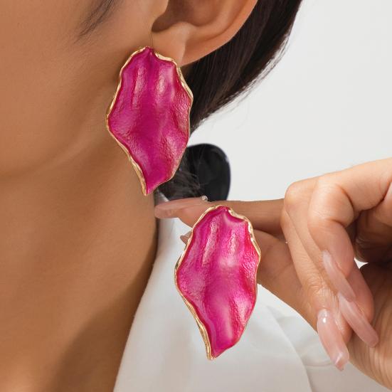 1 Paar Damenohrringe Mehrschichtig Gebrannt Bunt Durchscheinende Textur Emailleglasur Ohrringe Blütenblattdesign Antiallergische Ohrringe Schmuck Geschenk