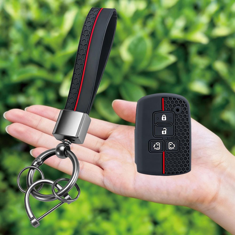 Keychain Silicone Car Key Case for Toyota Alpard Vellfire HV Noah Voxy Esquire Sienta 4 Buttons Smart Remote Fob Protector Cover