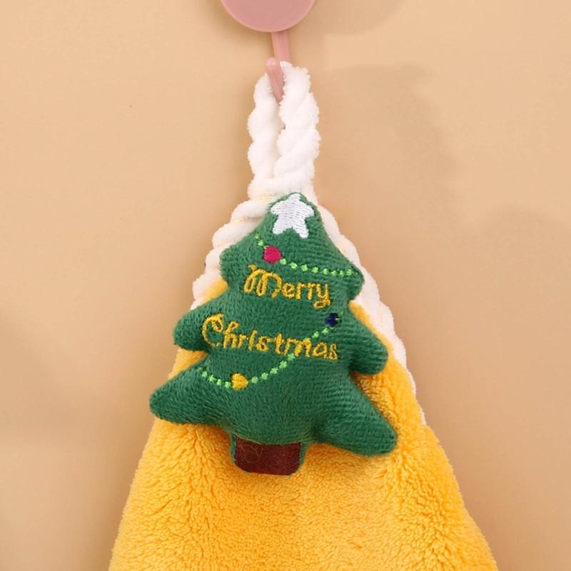 Christmas Themed Hand Towel for Home Bathroom Kitchen Washcloths Soft Comfortable Strong Absorbent Washing Hand Towel