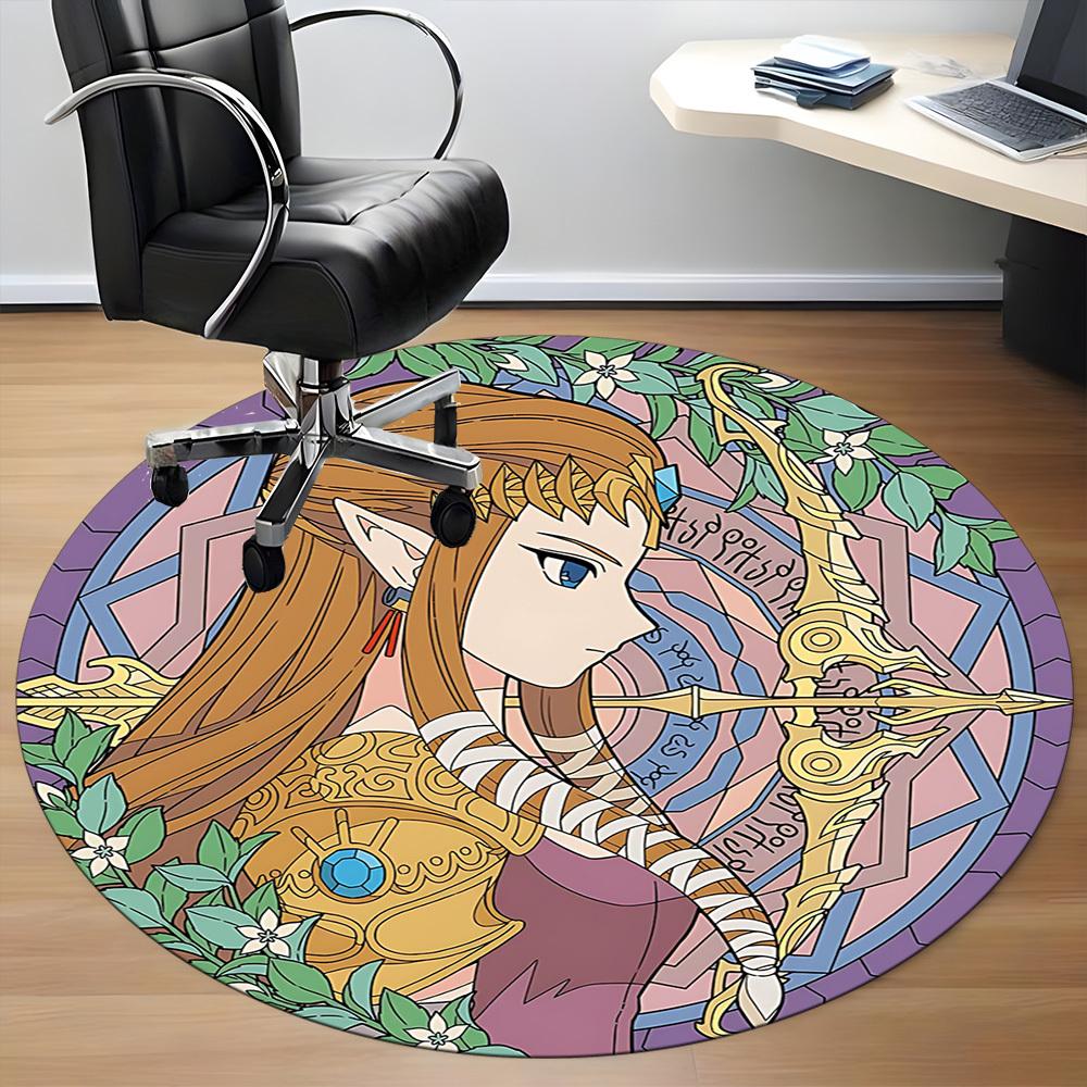 1pc Legend Zelda Office Round Area Rug, Under Office Chairs Bedroom Living Room Home Decor, Room Decoa1016246