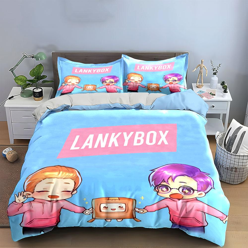 LankyBox Cartoon Bedding Set Bedding Duvet Cover Set Duvet Cover Pillowcases (1 * Duvet Cover 2 * Pillowcases, without duvet insert)