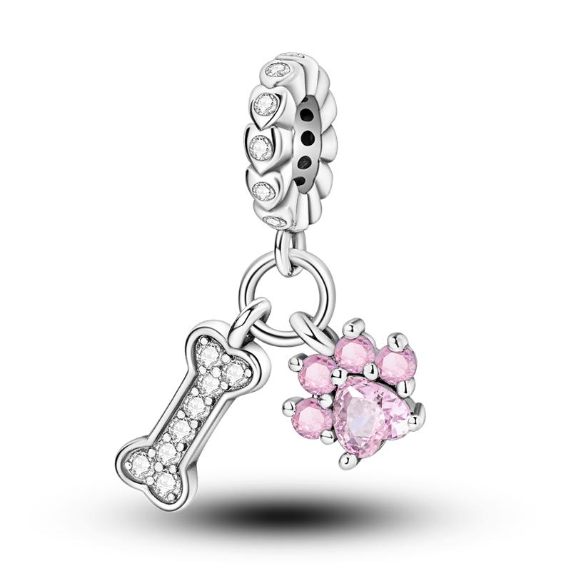 Fit Original Charms Pink Seriescopper Perfume Charm Pendent Dangle Bead Bracelet Necklace Diy Women Jewelry Gift