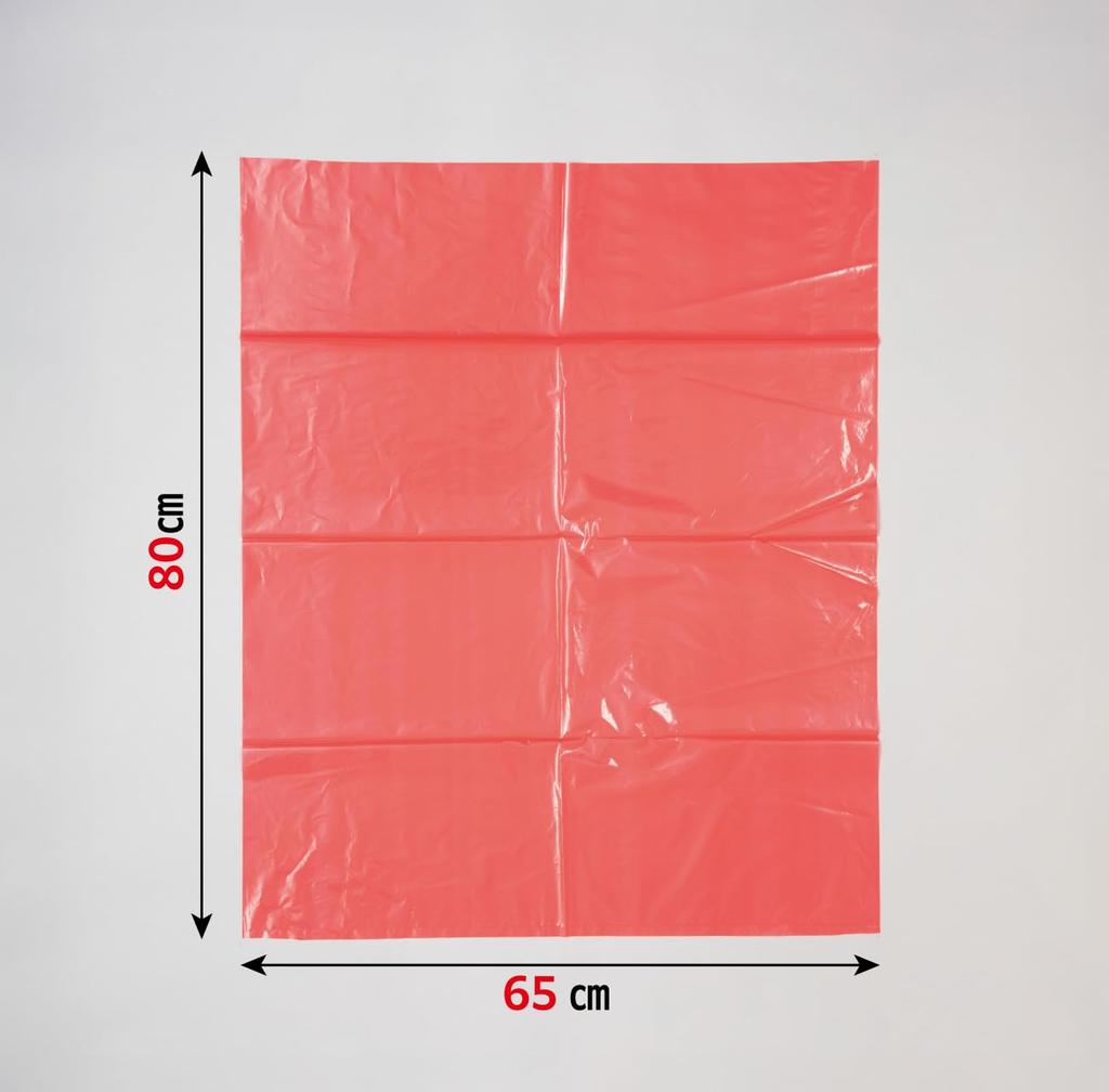 Japax Garbage 80cm X 65cm X Standard Poly Color Pack of 10 Bags, Red, 0.03mm Thick, 45L, Bags, Type, CCR45,