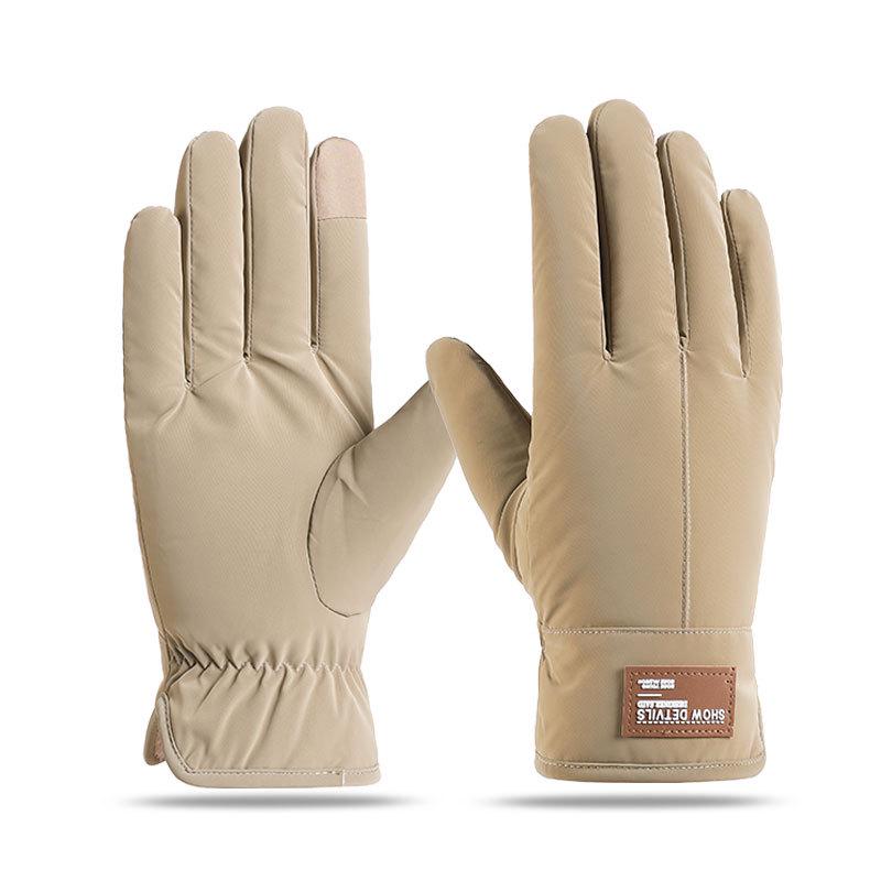 Men's Thick Fleece-Lined Windproof Winter Gloves for Cycling and Motorcycling