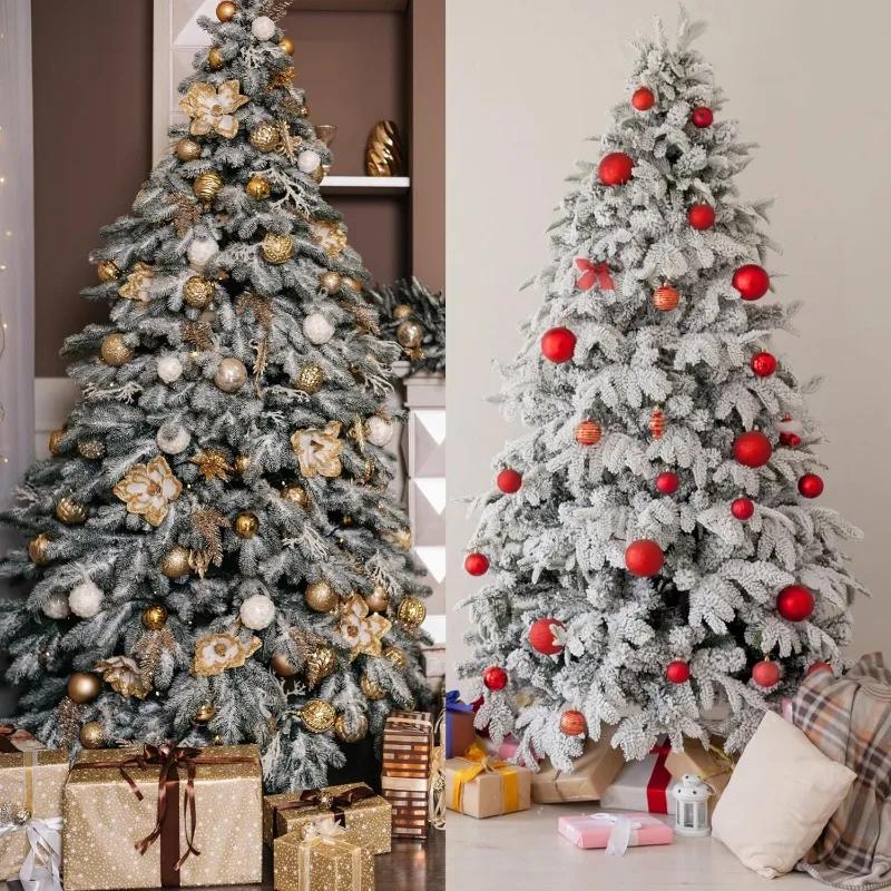 10/1Pcs Christmas Artificial Pine Needles Branches Snow Pine Fake Plants DIY Xmas Tree Wreath Ornaments Home Xmas New Year Gifts
