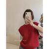 Autumn Round Neck Solid Color Knitted Sweater Vest Women's Vest Autumn Winter