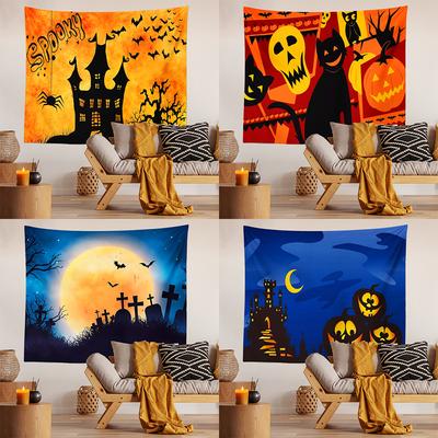 Halloween Horror Pumpkin Print Pattern Tapestry Ceiling Home Living Room Bedroom Wall Decoration Tapestry 230x180cm