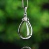 Tancise 925 Sterling Silver Classic Women Jade Necklace Pendant Zircon Fashion Gift