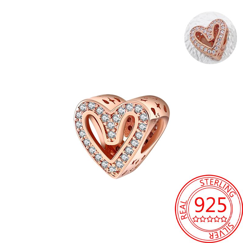 Koperen, echt roségouden, roze octopus, zomerschildpad, hartvormige hanger, geschikt voor originele armbanden, kettingen, armbanden voor meisjes