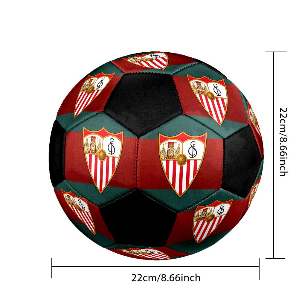 1 PZ Logo Sevilla FC Pallone da calcio taglia 5 Pallone da calcio indoor Praha Colorato Per tutte le età Cucito a macchina PVC Pronto per la competizione Resistente Rimbalzo elevato
