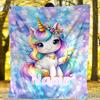Unicorn Outdoor Customize Your Name Blanket Comfortable Soft Lightweight Allseason Multipurpose Blanket For Travel Camping Picnics Sofa Office Bed