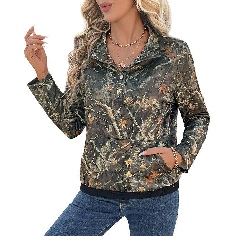 Autumn Women Fleeces Casual Print Ladies Tops Coat Print Women's Sweater