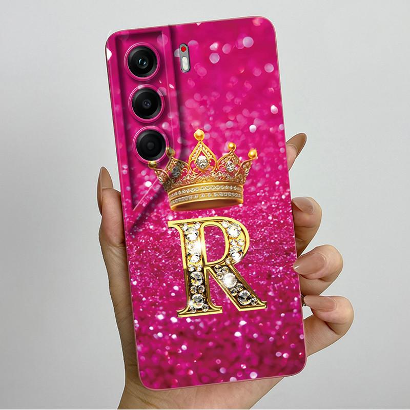 For Tecno Camon 40 Pro 4G 5G CM6 CM7 Case Crown Letter Silicone Soft Phone Cases For Tecno Camon40 Camera Protection Back Cover