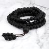 Men Volcanic Lava Stone Beaded Necklace 108 Mala Beads Meditation Yoga Wrap Bracelets Handmade Black Energy Jewelry Oil Diffuser