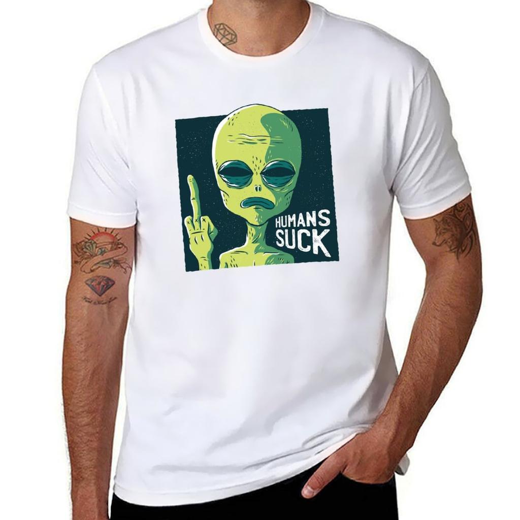 Humans Suck Tshirt Classic Crew Neck Cotton Tshirt