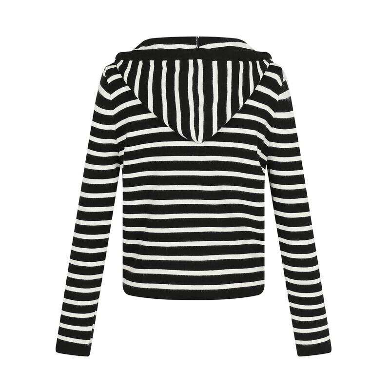 FivePlus Women's Striped Hooded Knit Cardigan