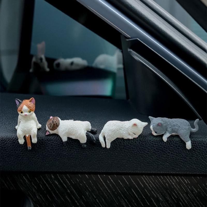 Cats Fingurine Computer Monitor Decors Mini Dog Kitties Screen TV Decorations Personality Car Accessories Mascots Craft