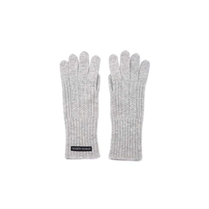 

MAISONMARAIS Wool Cash Gloves, Light Grey FF