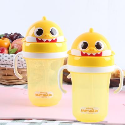 Izoum Baby Shark 3D Straw Water Bottle 300ml, Yellow, 2 Pcs.