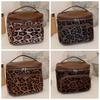 Large Capacity Leopard Print Cosmetic Bag Leather Pouch for Make Up Kit  Bathroom
