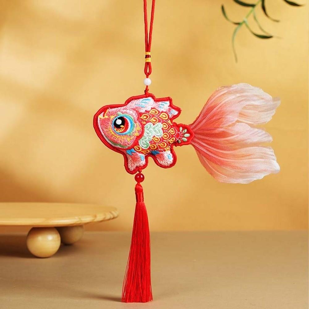 Peixe Dourado Pingente Tradicional Chinês Borla LED Enfeites Pendurados Casamento