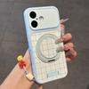Color plaid rotating bracket is suitable for Apple 11promax mobile phone case iPhone11/11 simple large window