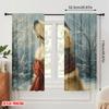 2pcs,2D Plane Printing Pattern Curtains Cute Dog Durable 100% Polyester Fabric (without Rod) Versatile All Perfect for Bedroom,