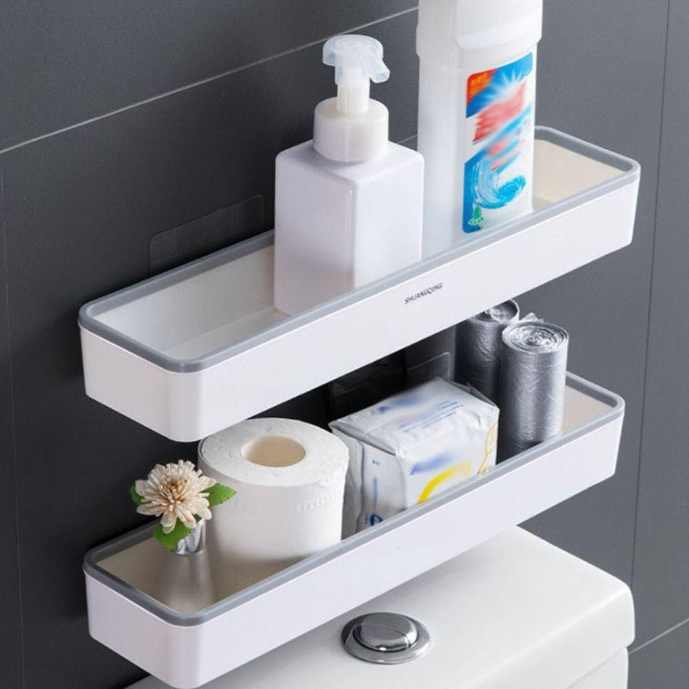 Space-Saving Wall Hanging Rack No-Drill Bathroom Storage Rack Organizer Above Toilet Rack Bathroom
