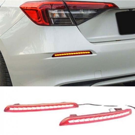 Led Rear For Honda Civic 11th - 2pcs Fog Light Lamp Brake Light Streamer