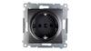 Simon 54 Single Socket Schuko Z/U 16A Ip20 With Track Shutter Anthracite Dgsz1Z.01/48