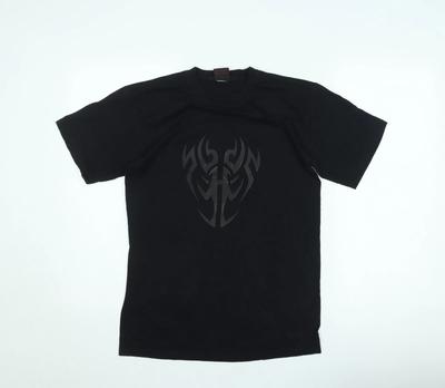 Omen Herren Schwarz Stammesgrafik Kurzarm T-Shirt Größe M