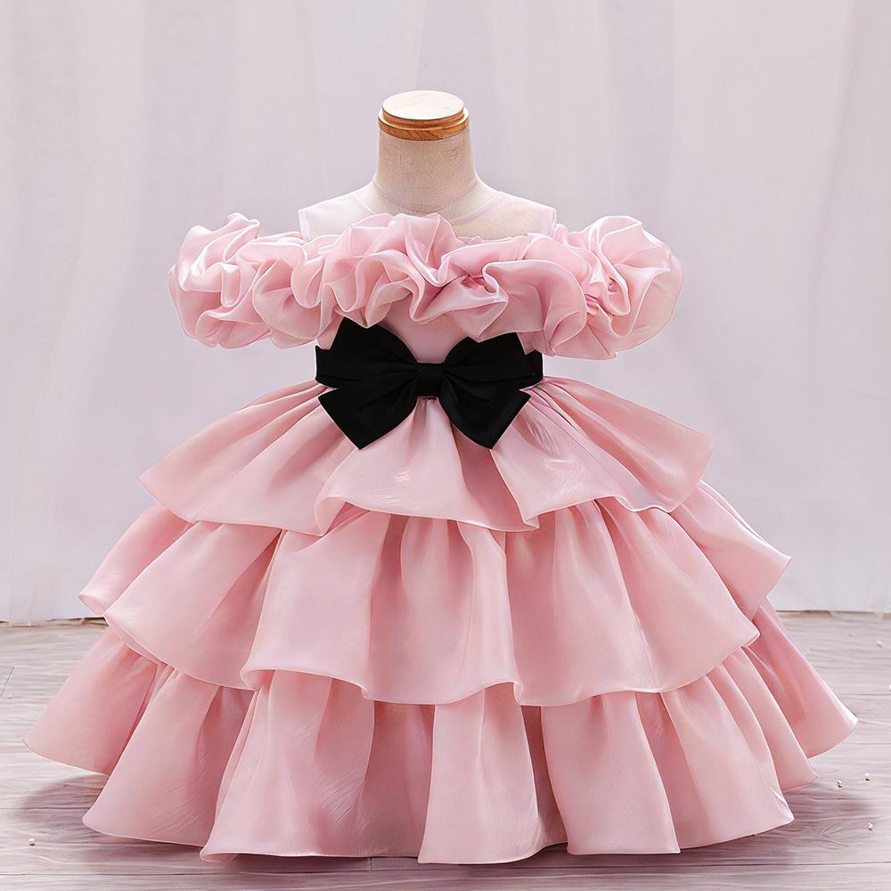 Princeznovské šaty na prvé narodeniny pre dievčatko - Kostým na detskú oslavu, svadbu, klavírne vystúpenie, Detské spoločenské šaty